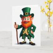 Lucky Leprechaun Fun Day Kaart (Gele Bloem)