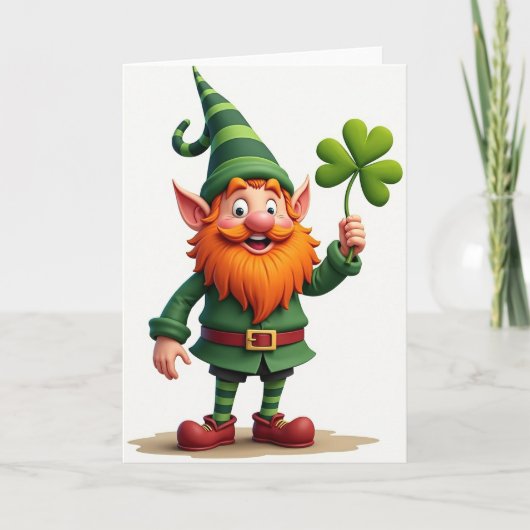 Lucky Leprechaun Glitter Textuurkaart Kaart (Voorkant)