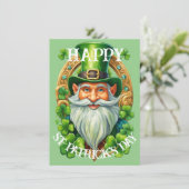 Lucky Leprechaun Gnome St Patrick's Day Groet Feestdagenkaart (Staand voorkant)
