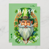 Lucky Leprechaun Gnome St Patrick's Day Groet Feestdagenkaart (Voorkant / Achterkant)