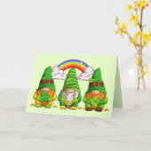Lucky Leprechaun Gnomes Kaart (Gele Bloem)