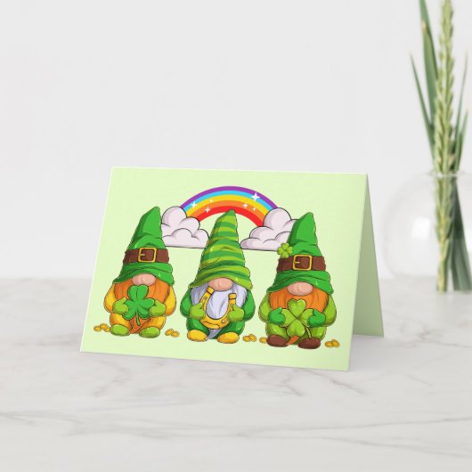Lucky Leprechaun Gnomes Kaart (Voorkant)