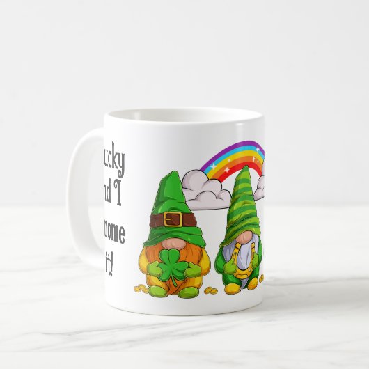Lucky Leprechaun Gnomes Koffiemok (Voorkant links)