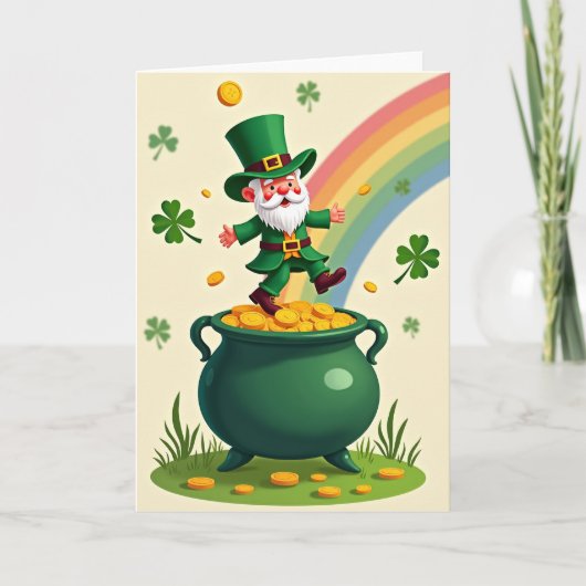 Lucky Leprechaun Gold Coin Card Kaart (Voorkant)