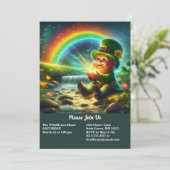 Lucky Leprechaun Gold & Rainbow St Patrick's Day Kaart (Staand voorkant)