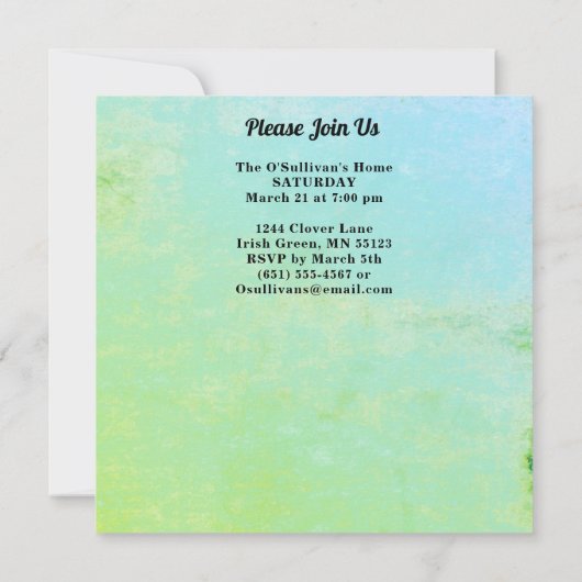 Lucky Leprechaun Gold Rainbow St Patrick's Square Kaart (Achterkant)