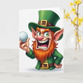 Lucky Leprechaun Golfbalkaart Kaart (Gele Bloem)