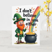 Lucky Leprechaun Grappige Ierse Kaart (Gele Bloem)