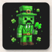 Lucky Leprechaun Grappige St. Patrick's Day Videog Bier Onderzetter (Voorkant)