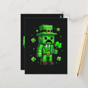 Lucky Leprechaun Grappige St. Patrick's Day Videog Briefkaart
