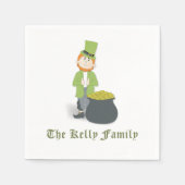 Lucky Leprechaun Groene Aangepaste Feestservetten Servet (Voorkant)