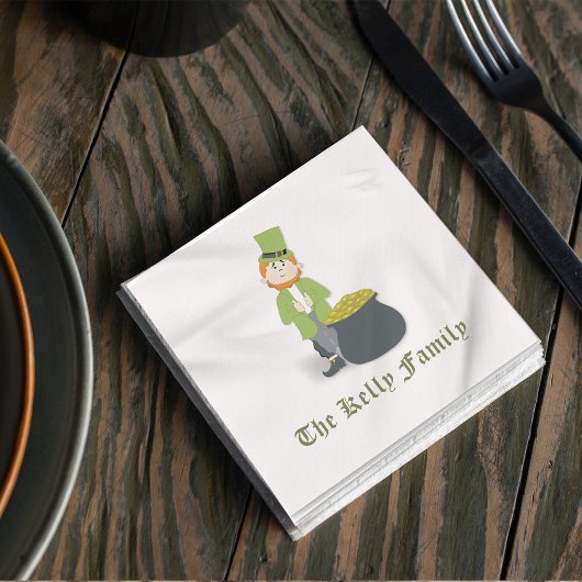 Lucky Leprechaun Groene Aangepaste Feestservetten Servet