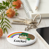 Lucky Leprechaun Hedégel Sleutelhanger (Zijkant)