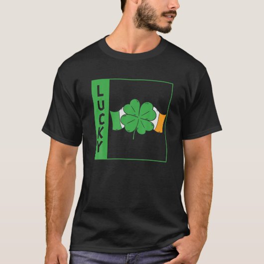 Lucky Leprechaun Irish Clover St Patrick's Day Sha T-shirt (Voorkant)