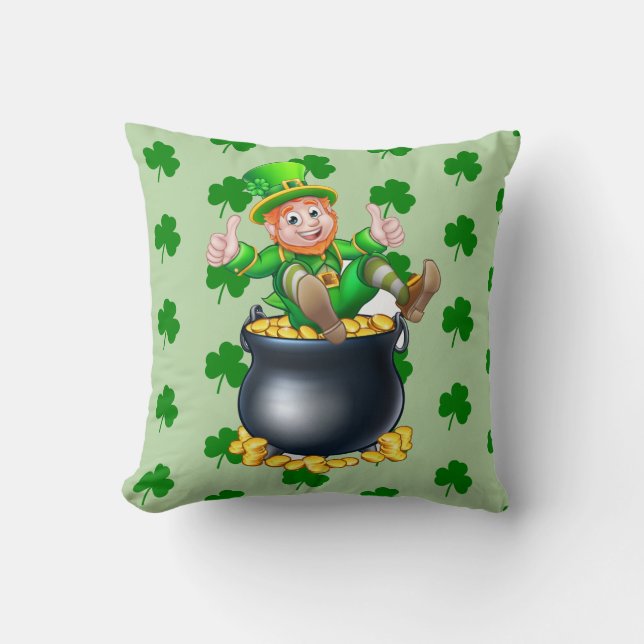 Lucky Leprechaun Kussen (Voorkant)