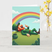 Lucky Leprechaun Lach Kaart (Gele Bloem)
