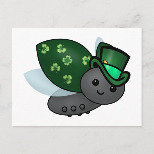 Lucky Leprechaun Ladybug Briefkaart (Voorkant)