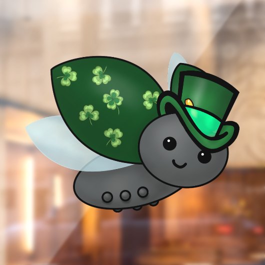 Lucky Leprechaun Ladybug Raamsticker (Vel 2)