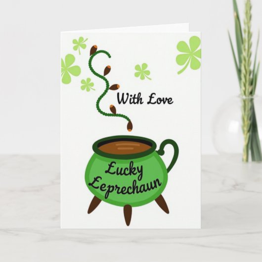 Lucky Leprechaun Love For Partner Card Kaart (Voorkant)