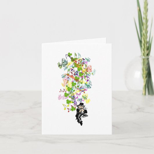 Lucky Leprechaun met shamrocks Kaart (Voorkant)