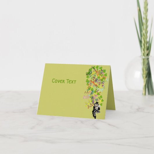 Lucky Leprechaun met shamrocks Kaart (Voorkant)