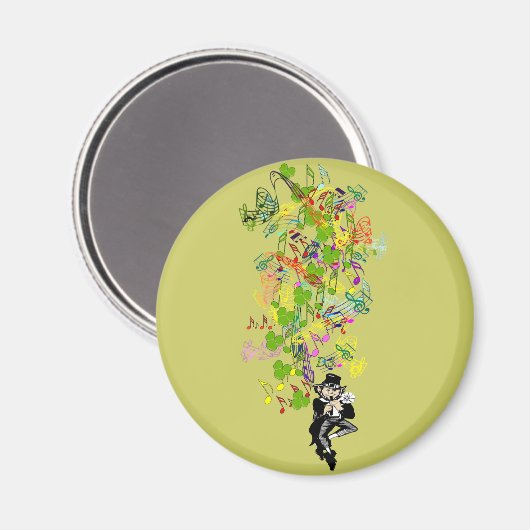 Lucky Leprechaun met shamrocks Magneet (Voorkant / Achterkant)