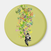 Lucky Leprechaun met shamrocks Magneet (Voorkant)