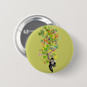 Lucky Leprechaun met shamrocks Ronde Button 5,7 Cm (Voorkant /achterkant)