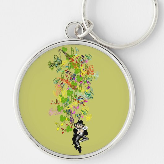 Lucky Leprechaun met shamrocks Sleutelhanger (Voorkant)