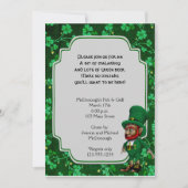 Lucky Leprechaun over de uitnodiging van de Shamro (Voorkant)
