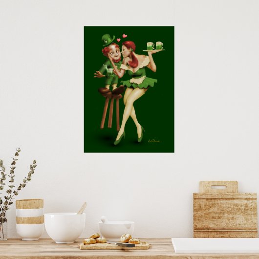 Lucky Leprechaun Poster (Keuken)