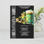 Lucky leprechaun pot goud shamrock bier Iers Kaart (Staand voorkant)