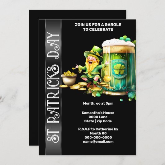 Lucky leprechaun pot goud shamrock bier Iers Kaart (Voorkant / Achterkant)