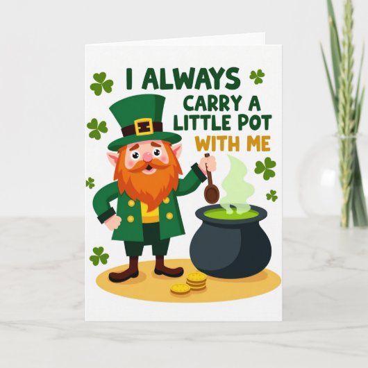Lucky Leprechaun Pot of Gold Kaart (Voorkant)