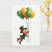 Lucky Leprechaun Pretkaart Kaart (Gele Bloem)