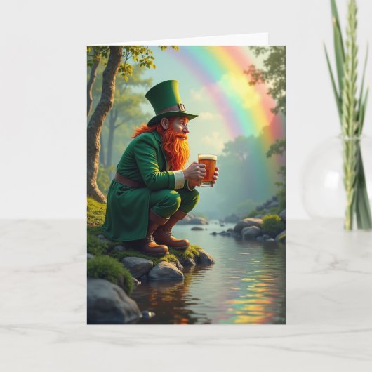 Lucky Leprechaun Regenboog Dag Kaart (Voorkant)
