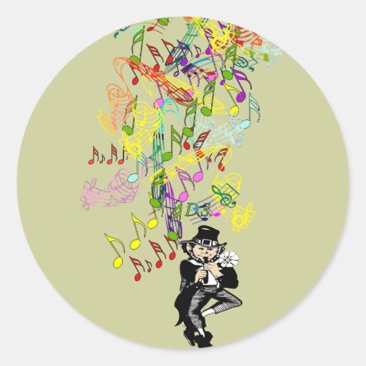 Lucky Leprechaun Ronde Sticker (Voorkant)