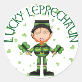 Lucky Leprechaun Ronde Sticker
