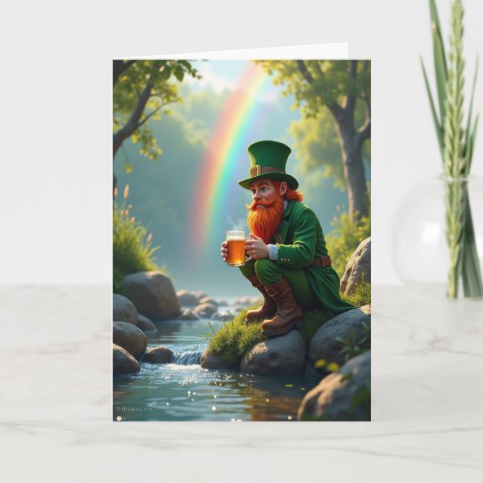 Lucky Leprechaun Scene Greeting Card Kaart (Voorkant)
