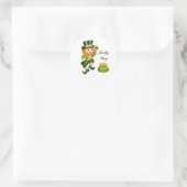 Lucky leprechaun, shamrock & pot of gold ronde sticker (Tas)