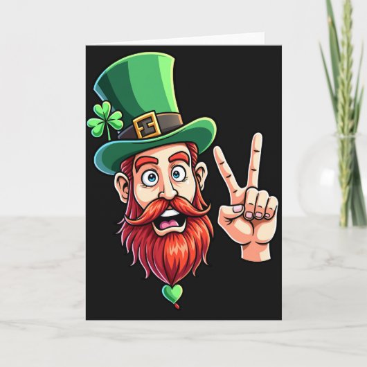 Lucky Leprechaun Smile Kunstkaart Kaart (Voorkant)