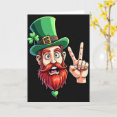 Lucky Leprechaun Smile Kunstkaart Kaart (Gele Bloem)