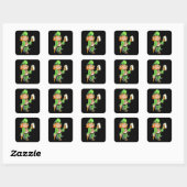 Lucky Leprechaun Square Stickers (Vel)