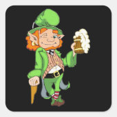 Lucky Leprechaun Square Stickers (Voorkant)