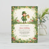 Lucky Leprechaun St. Patrick Eerste Verjaardagsfee Kaart (Staand voorkant)