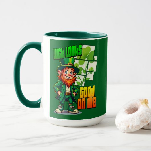 Lucky Leprechaun St Patrick’s Day Shirt – caneca Mok (Met donut)
