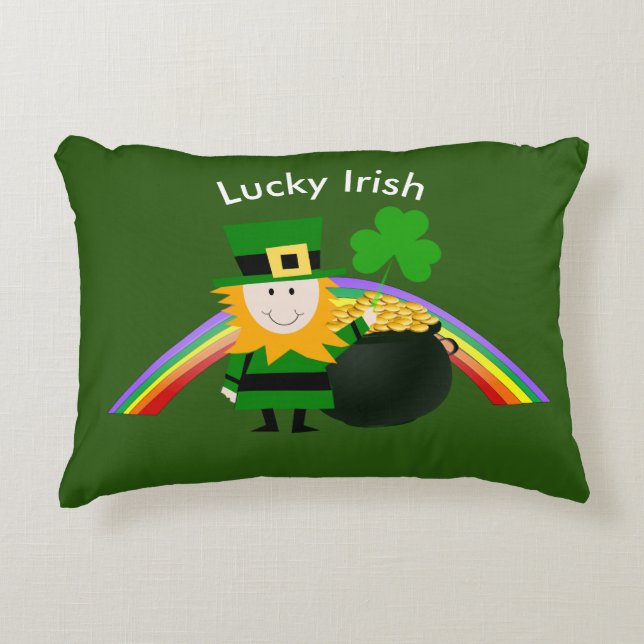 Lucky Leprechaun St. Patrick's Day Accent Kussen (Voorkant)