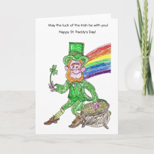 Lucky Leprechaun St. Patrick's Day Card Kaart (Voorkant)
