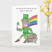 Lucky Leprechaun St. Patrick's Day Card Kaart (Gele Bloem)