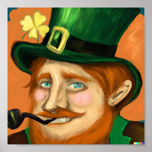 Lucky Leprechaun St. Patrick's Day Original Art Poster (Voorkant)